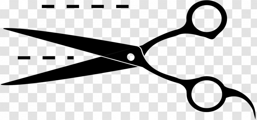 Scissors Clip Art Hair-cutting Shears Line Black & White - M Transparent PNG