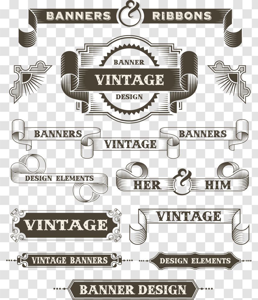 Paper Drawing Banner Illustration - Vector Retro Border Pattern Transparent PNG