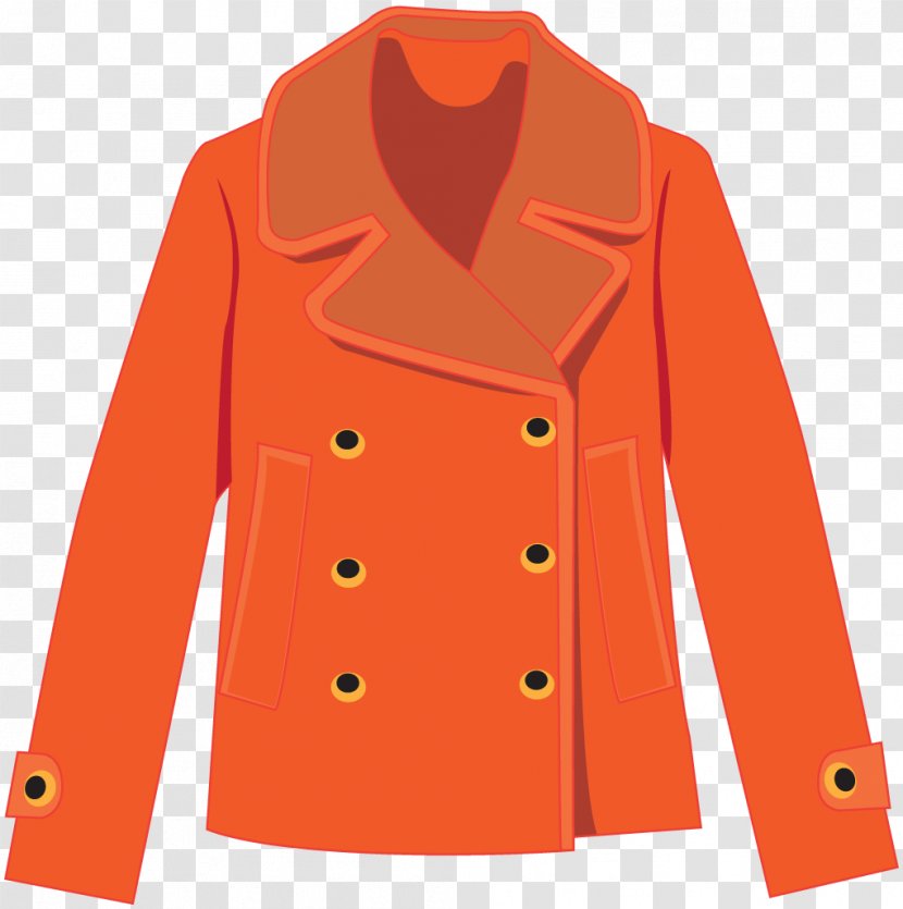 Overcoat Clothing Orange - Winter Coat Female Short Transparent PNG