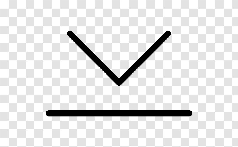 Line Angle Black - And White - Down Arrow Transparent PNG