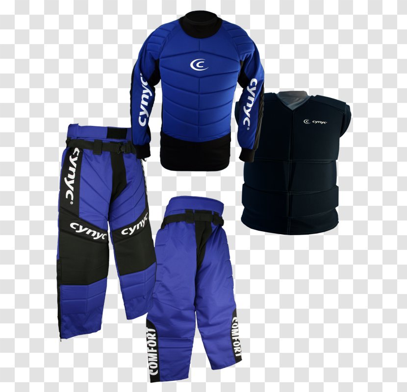 Floorball Goalkeeper Hockey Protective Pants & Ski Shorts Field - Electric Blue Transparent PNG