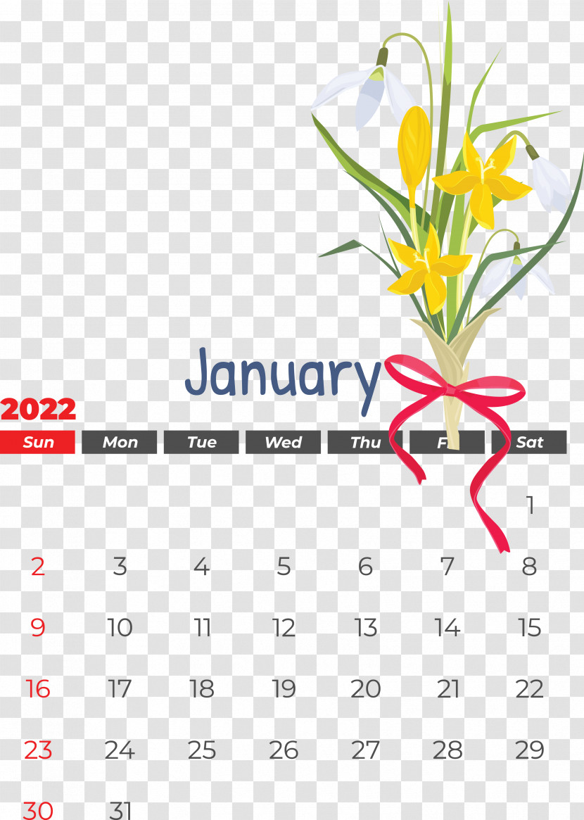 Line Calendar Font Yellow Flower Transparent PNG