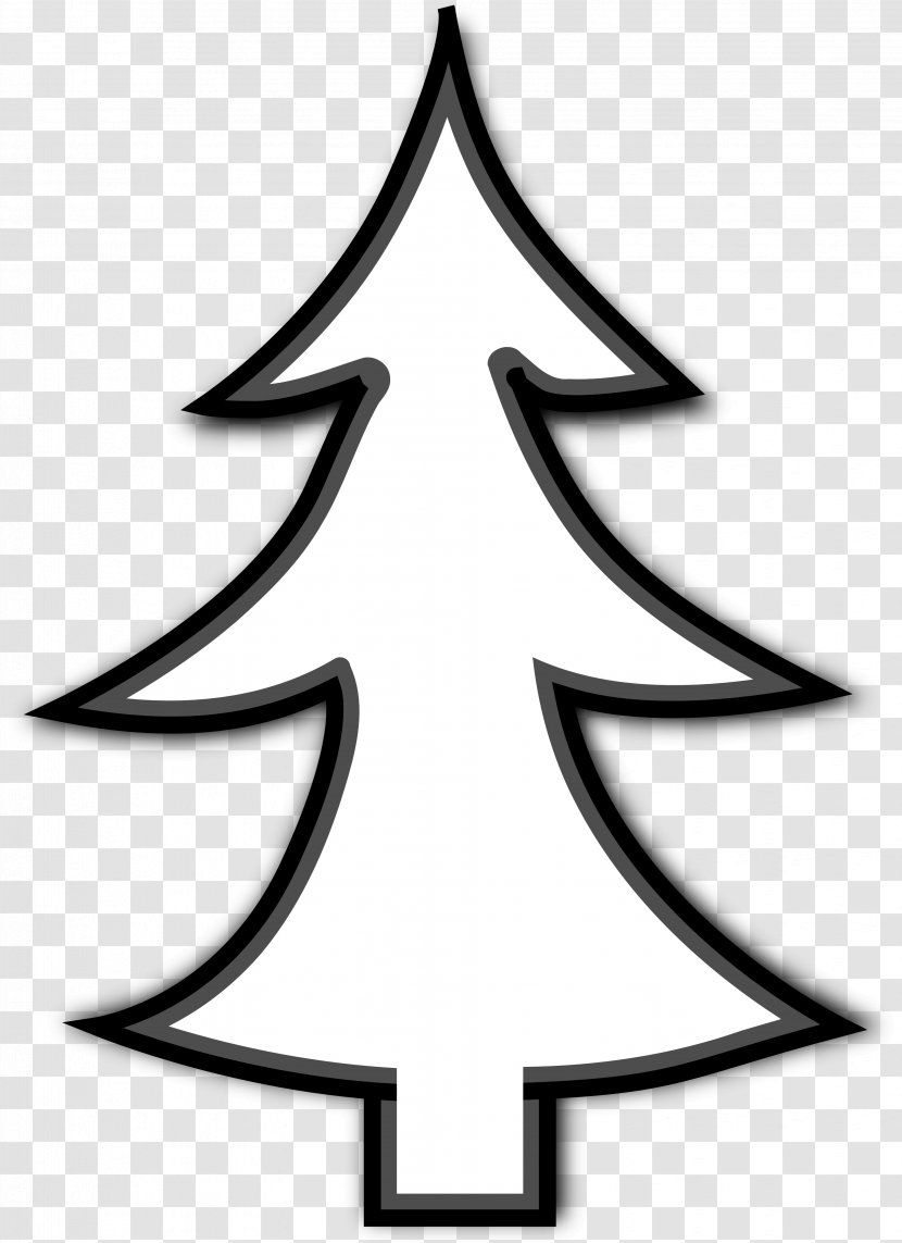 Christmas Tree Line Art Clip - Rustic Cliparts Transparent PNG