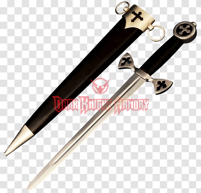 Dagger Sword Scabbard Sabre Weapon - Office Supplies - Gothic Cross Transparent PNG