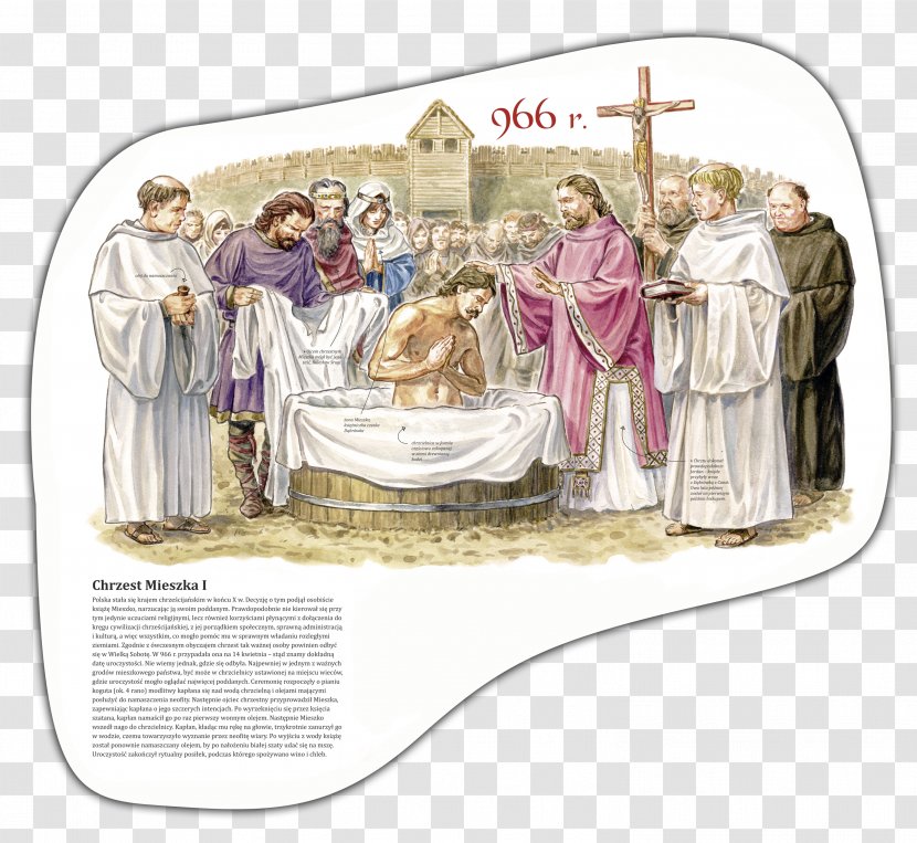 Baptism Chrzest Polski Christianity History Poczet Królów I Książąt Polskich - Religion - Polska Transparent PNG