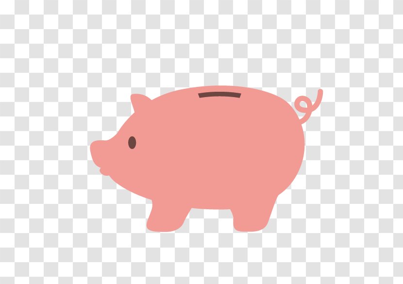 Domestic Pig Piggy Bank Saving Money - Market - Flat Transparent PNG