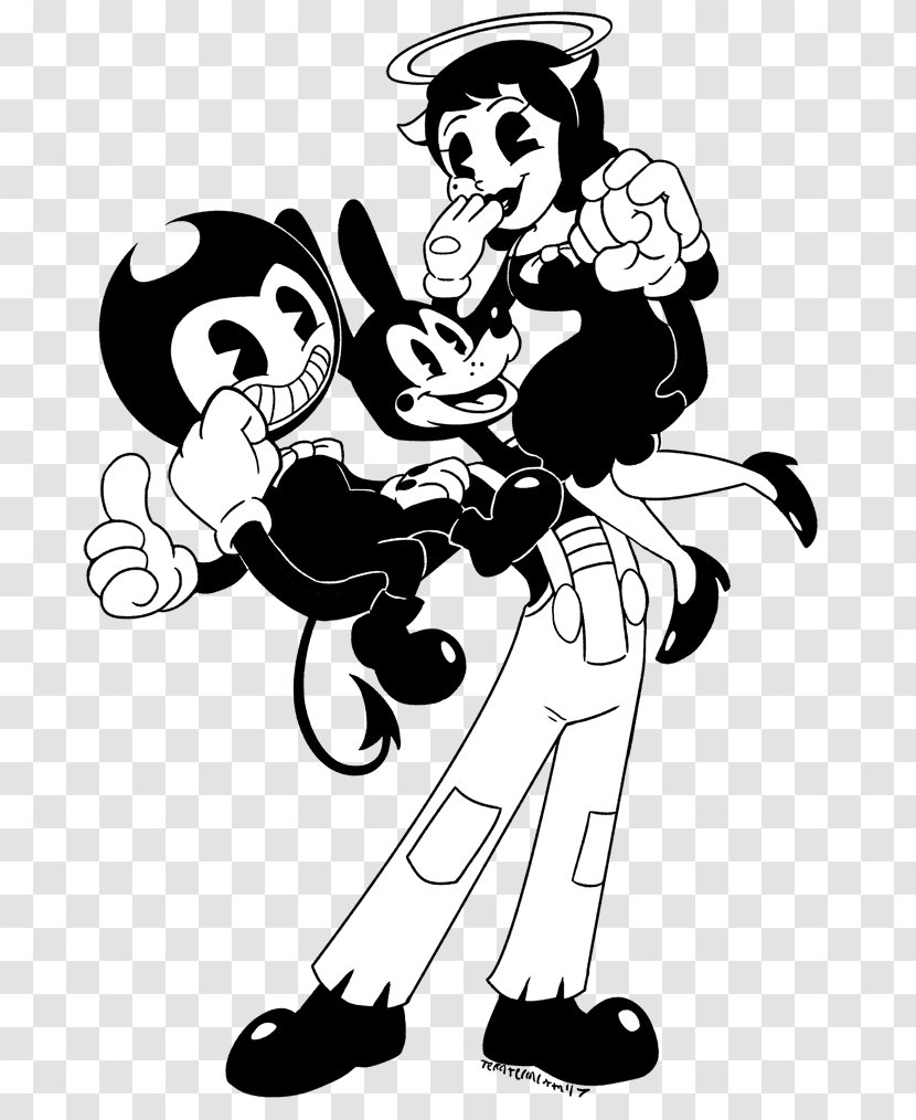 Bendy And The Ink Machine Coloring Book Drawing Illustration Image - Fictional Character - Devil Wolf Pages Transparent PNG