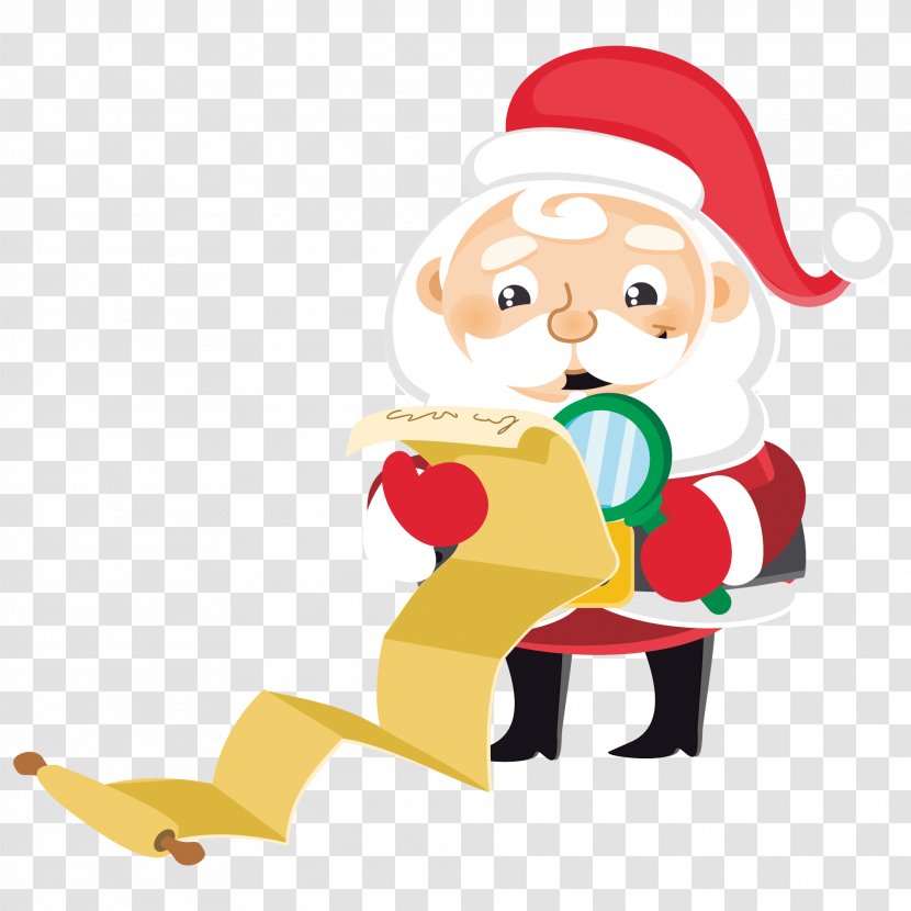 Santa Claus Rudolph Christmas Day Image Clip Art - Ornament - Checklist Transparent PNG