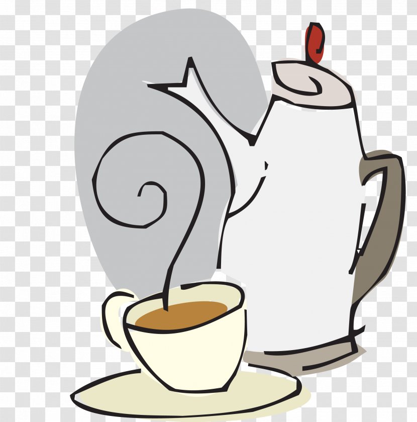 Coffee Teacup Kettle Mug Drawing Transparent PNG