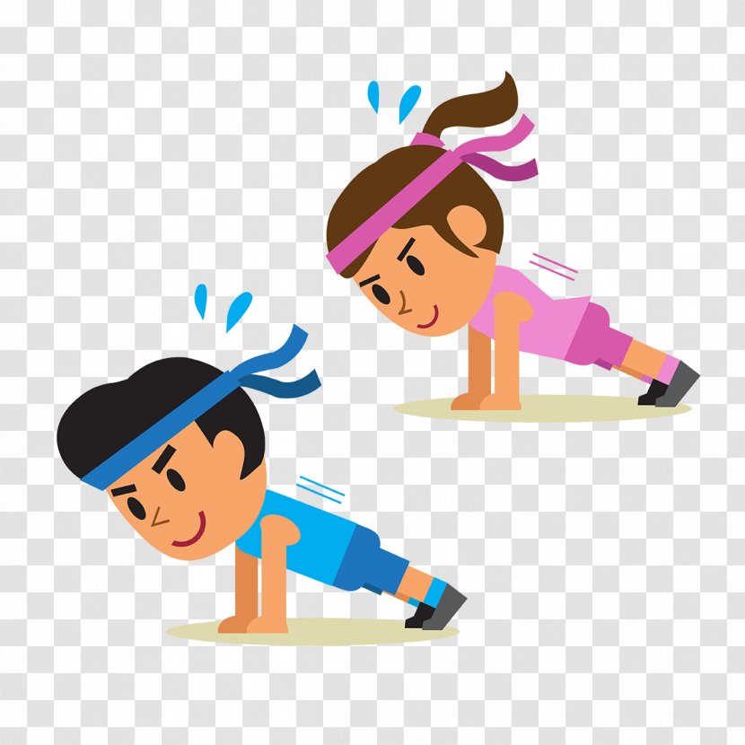Physical Exercise Cartoon Plank Stretching Transparent PNG