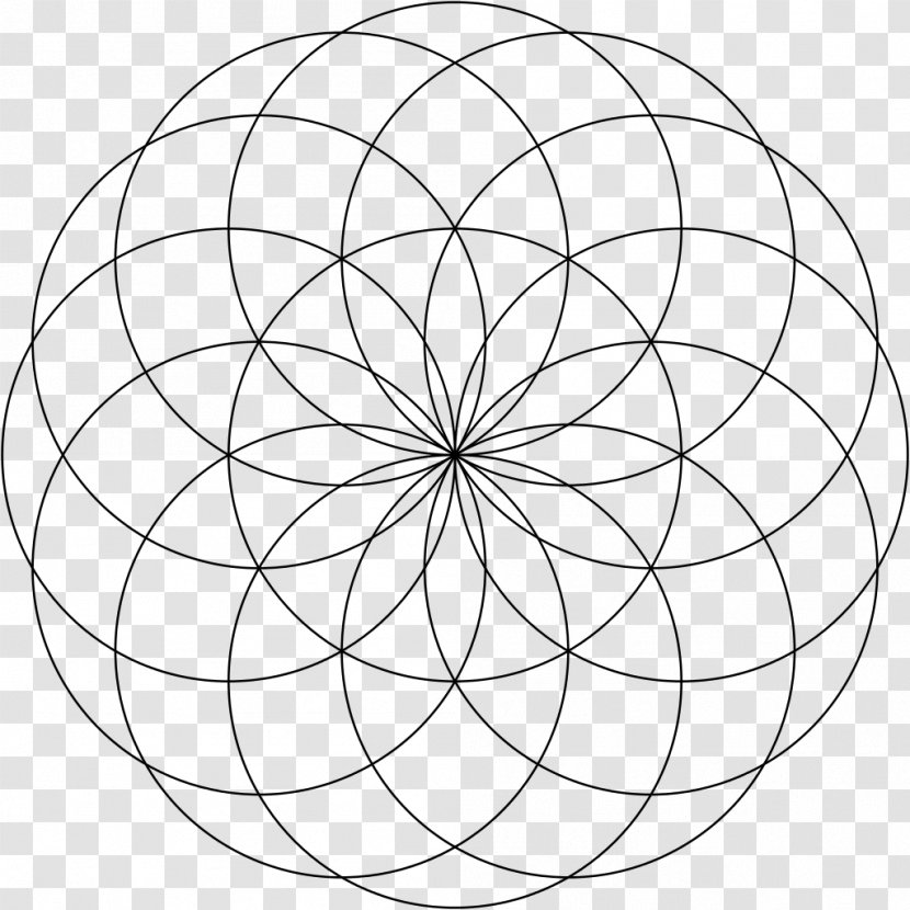 Torus Sacred Geometry Vesica Piscis Circle - Black And White - Tube Transparent PNG