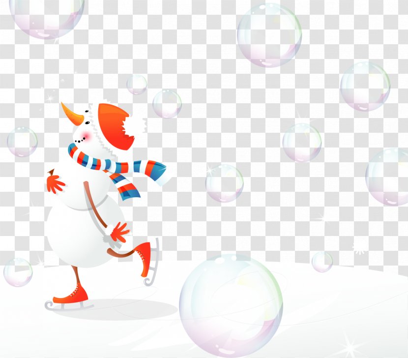 Snowman Christmas Illustration - Photography - Vector Painted Running Transparent PNG