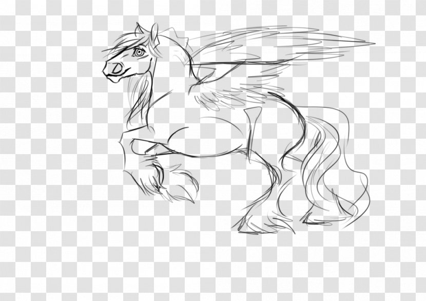 Mustang White Drawing Line Art Sketch - Horse Transparent PNG
