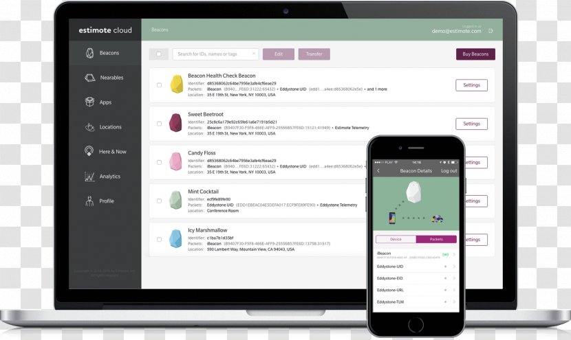 Smartphone Computer Software Cloud Computing Eddystone Bluetooth Low Energy Beacon - Multimedia - App Design Transparent PNG