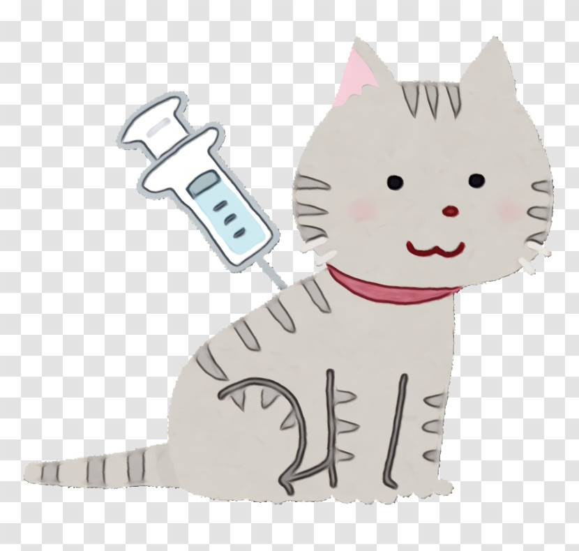 White Pink Cartoon Cat Whiskers Transparent PNG