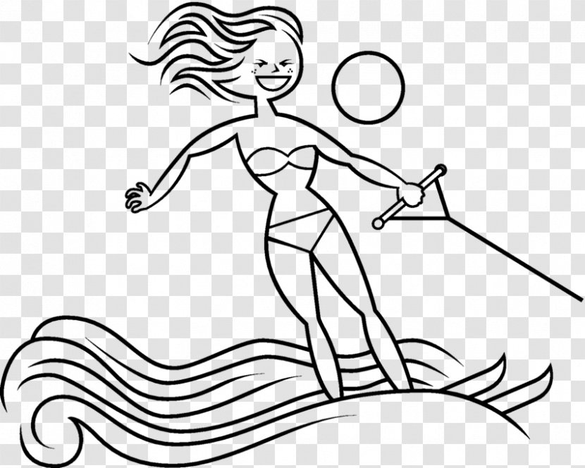 Water Skiing Sport Drawing - Silhouette Transparent PNG