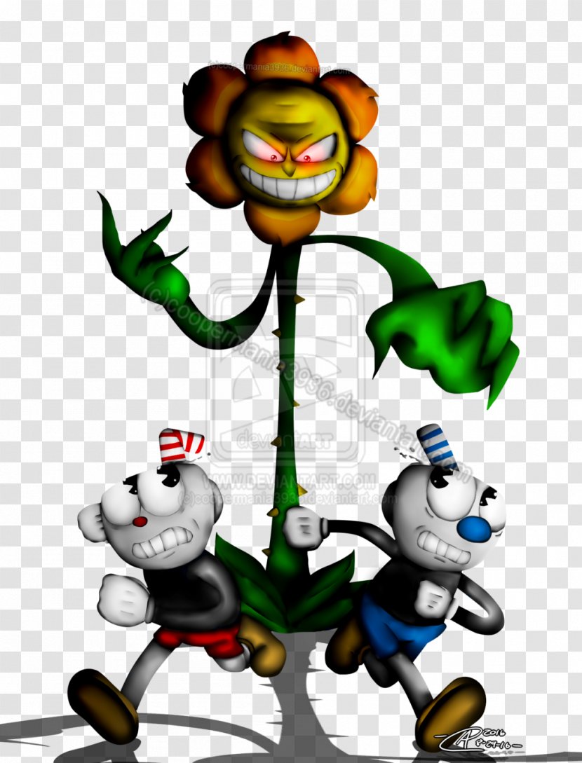 Cuphead Cartoon DeviantArt - Plant - And Mugman Fanart Transparent PNG