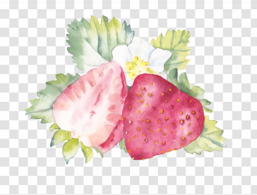 Watercolor Painting Strawberry Fruit - Cooking Transparent PNG