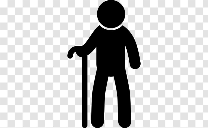 Old Age Walking Stick Silhouette Man - Standing Transparent PNG