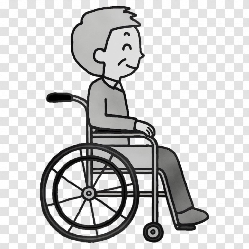 Chair Cartoon Line Art Wheelchair Bicycle Transparent PNG
