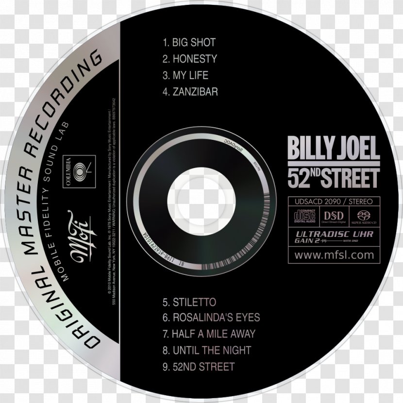 Compact Disc 52nd Street Product Brand Disk Storage - Dvd - Billy Joel Transparent PNG