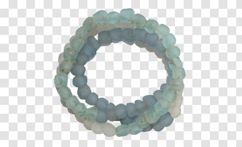 Turquoise Jade Bead Bracelet - Aqua - SeaGlass Transparent PNG