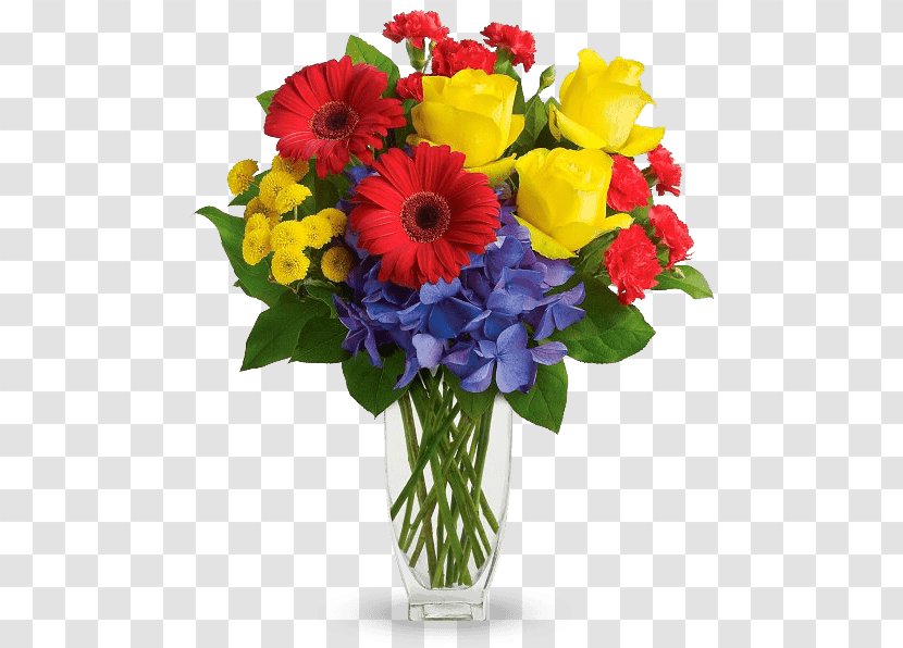 Floristry Flower Bouquet Teleflora Delivery - Yellow - Flowers In Vase Centerpiece Transparent PNG