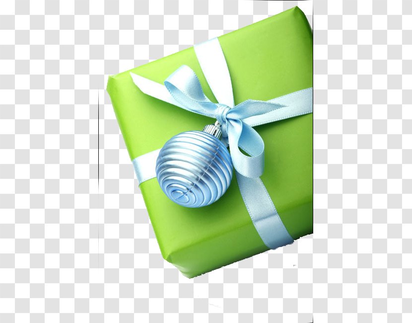 Gift Christmas Box Ribbon - Green Transparent PNG
