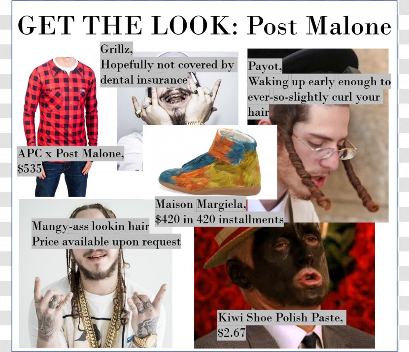 Post Malone Hair Advertising Collage Rabbi Transparent PNG