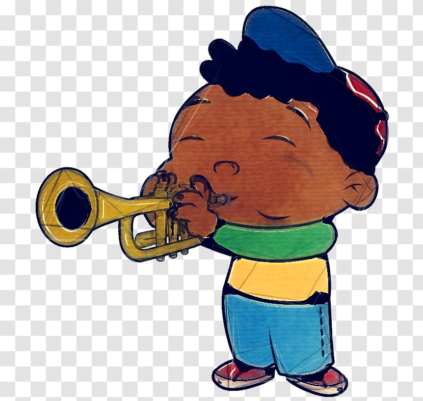 Cartoon Clip Art Trumpeter Musical Instrument Trumpet - Trombone Brass Transparent PNG
