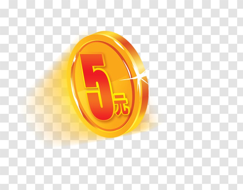 Five Yuan Gold Coins - Orange - Brand Transparent PNG