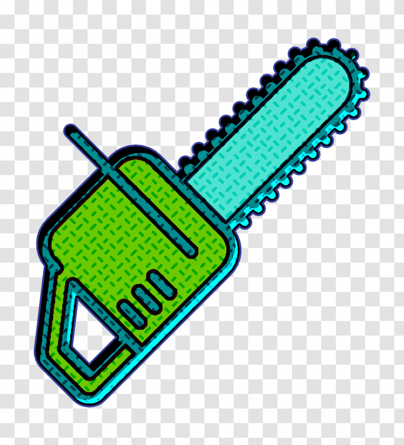 Linear Color Farming Elements Icon Chainsaw Icon Transparent PNG