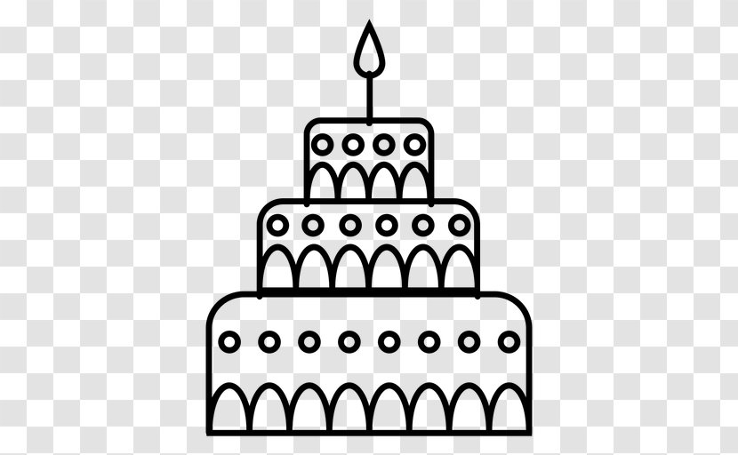 Birthday Cake Graphic Design Clip Art - Black And White Transparent PNG