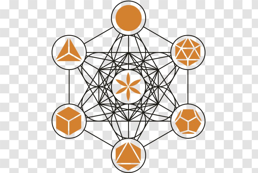Metatron's Cube Sacred Geometry Overlapping Circles Grid - Cubes Colored Transparent PNG