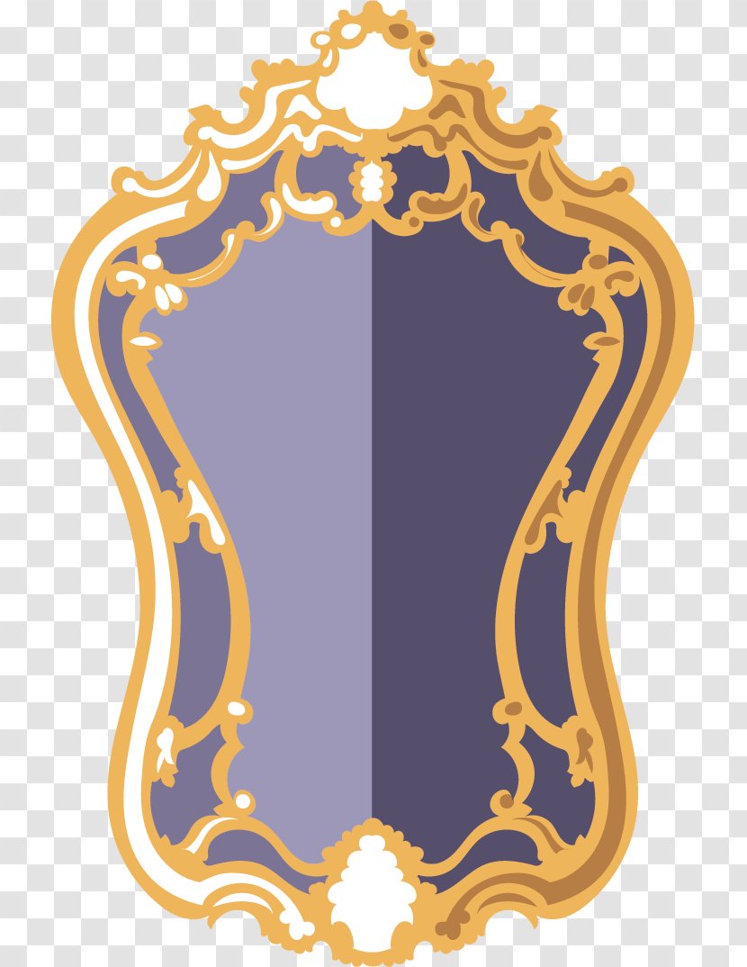 Mirror Royalty-free Clip Art - Vector Gold Frame Material Transparent PNG