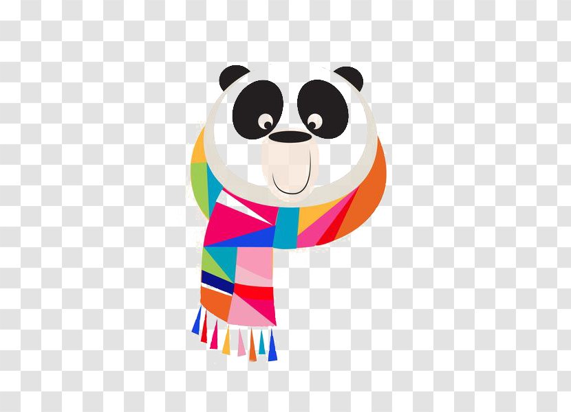 Giant Panda Scarf Illustration - Smile Transparent PNG