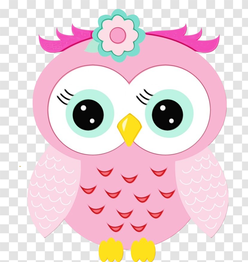 Owl Pink Clip Art Bird Of Prey - Baby Products Transparent PNG