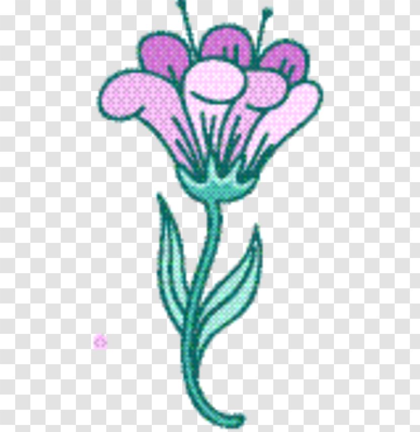 Pink Flower Cartoon - Herbaceous Plant Pedicel Transparent PNG