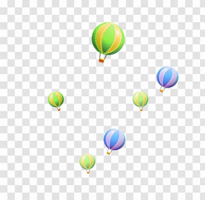 Hot Air Balloon Download - Point - Green Simple Floating Material Transparent PNG