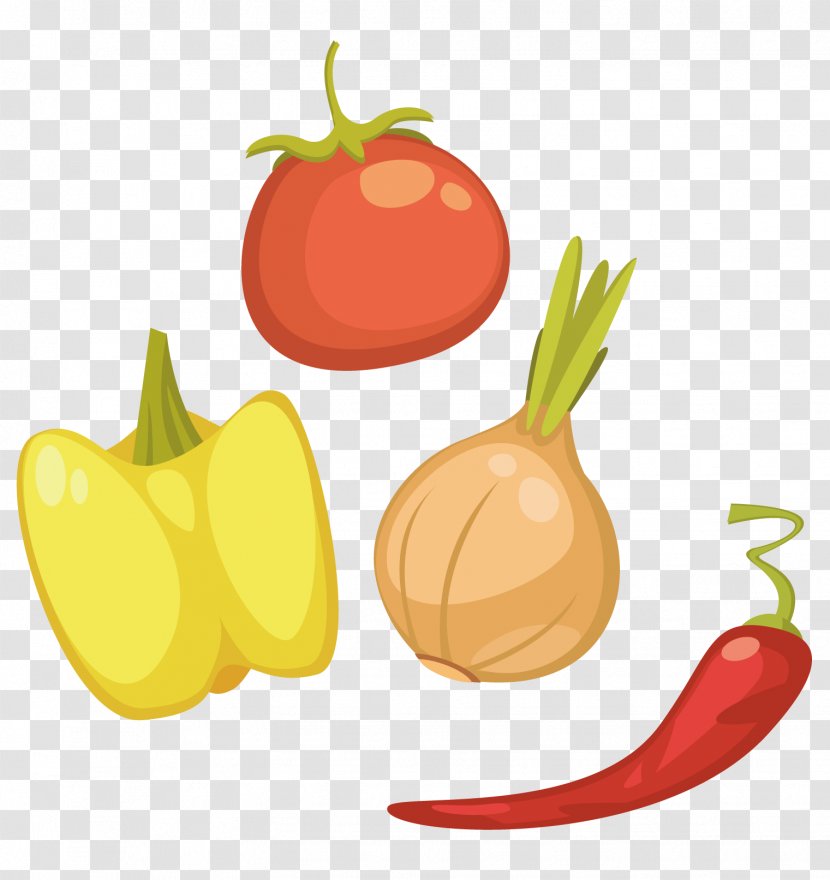Bell Pepper Vegetable Clip Art - Vegetarian Food - Cartoon Vector Fresh Vegetables Transparent PNG