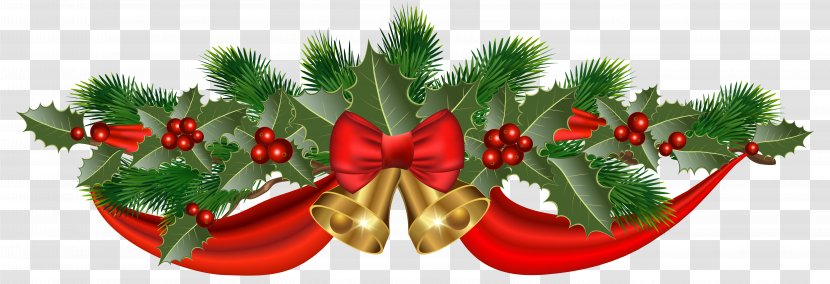 Christmas Decoration Jingle Bell Clip Art - Conifer - Ribbons Cliparts Transparent PNG