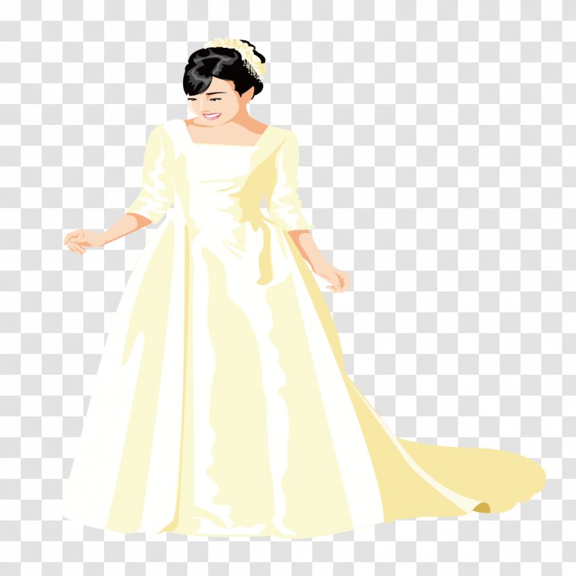 Wedding Dress Bride Skirt - Cartoon - Woman Wearing A Transparent PNG
