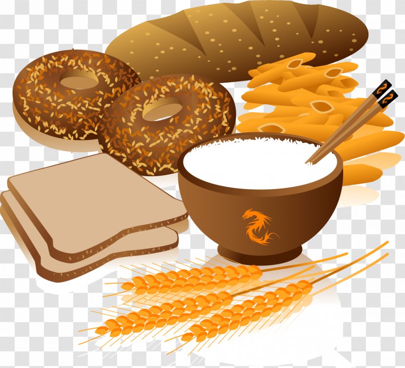 Breakfast Cereal Whole Grain Wheat Bread Clip Art - Healthy Diet - Hand-painted Food Vector Transparent PNG