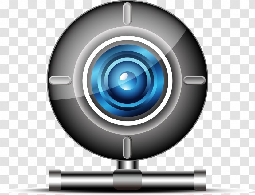 Video Camera Webcam Icon - Blue Vector Transparent PNG