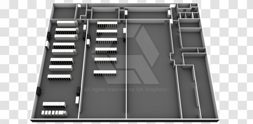 3D Floor Plan Data Center - Building Transparent PNG