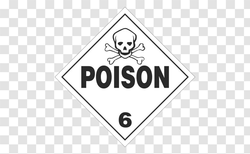 Dangerous Goods Placard HAZMAT Class 6 Toxic And Infectious Substances Toxicity United States Department Of Transportation - Sign - Hazmat 8 Corrosive Transparent PNG