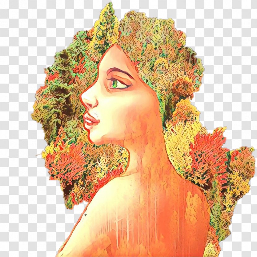 Orange - Lady - Portrait Painting Transparent PNG