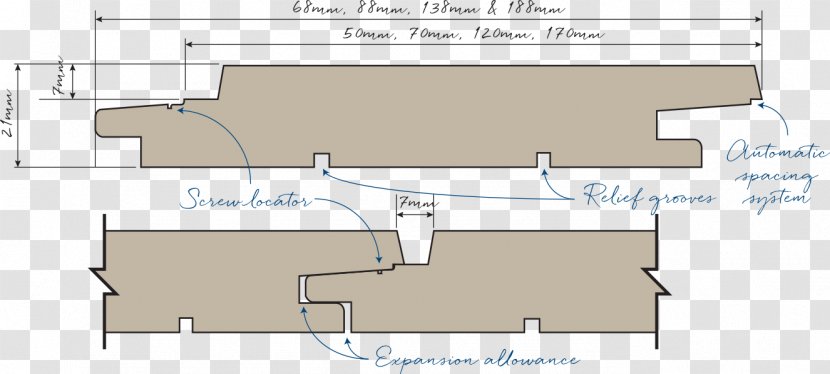 Floor Plan Cladding Lumber Deck - Rectangle - Wooden Elements Transparent PNG