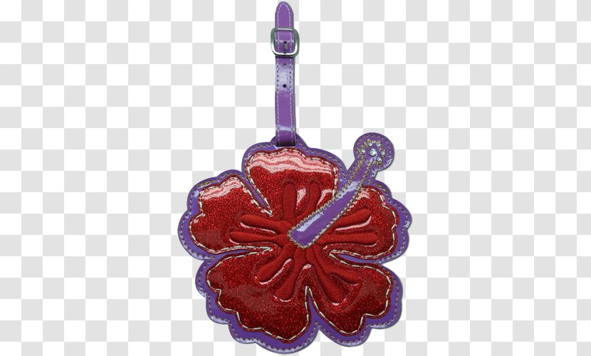 Kc Hawaii Luggage Tag Vinyl Hibiscus Glitter Red Hawaiian Identification Product Christmas Ornament Day - Tiki Transparent PNG