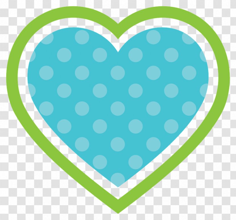 Valentines Day Heart - Teal - Polka Dot Transparent PNG